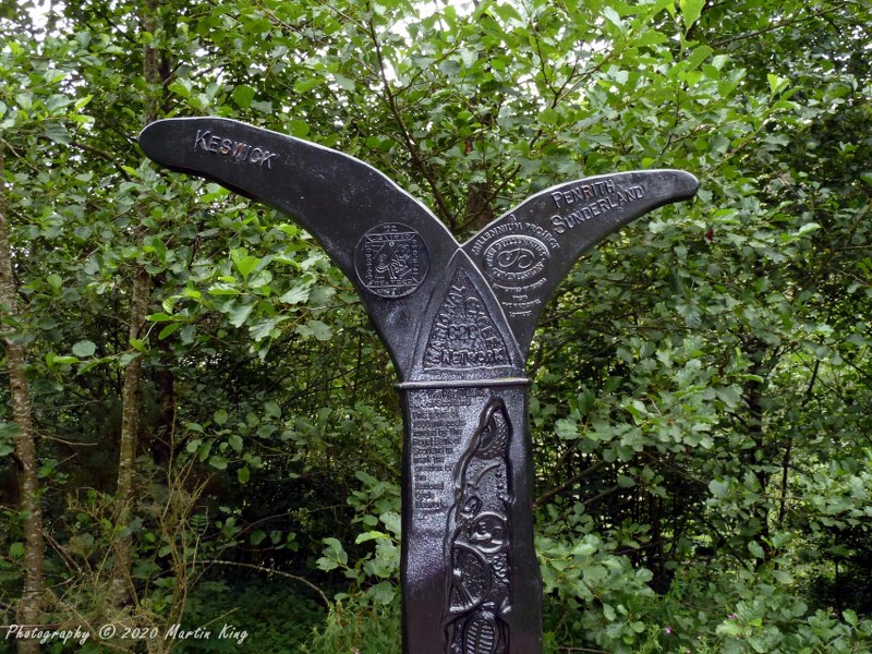 Sustrans signpost, near Keswick