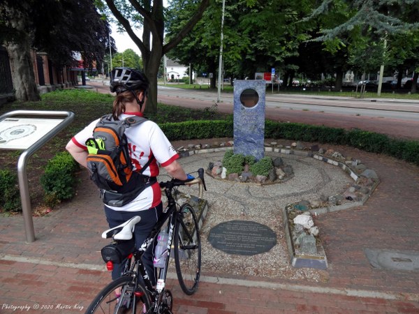 Pausing for reflection at the World Peace Flame