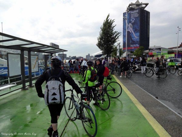 Mixing it with the rush hour commuters in Amsterdam