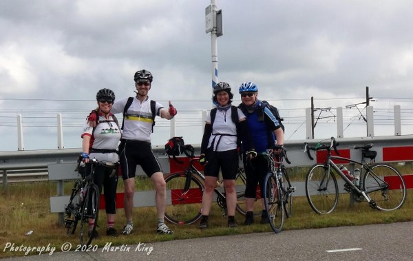 Stopping for a team photo on day 1 to celebrate our Dutch Tour