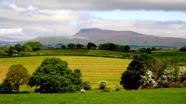 First view of Ingleborough as we ride into Yorkshire