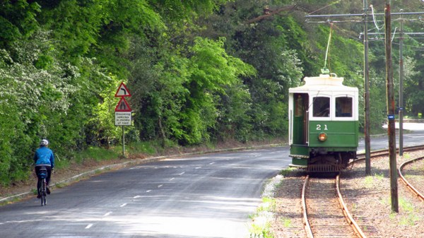 Helen racing the Electric Railway