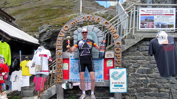 Savouring the moment atop the mighty Passo del Stelvio