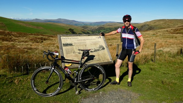 Taking in the views at the summit of Bwlch y Groes