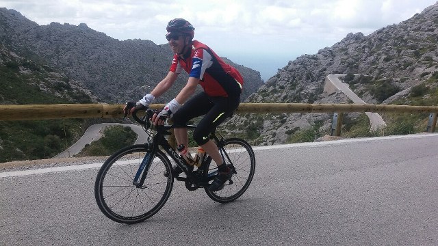 In full flight on the Sa Calobra climb