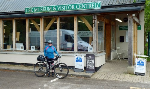 Outside Usk Museum (and cafe)