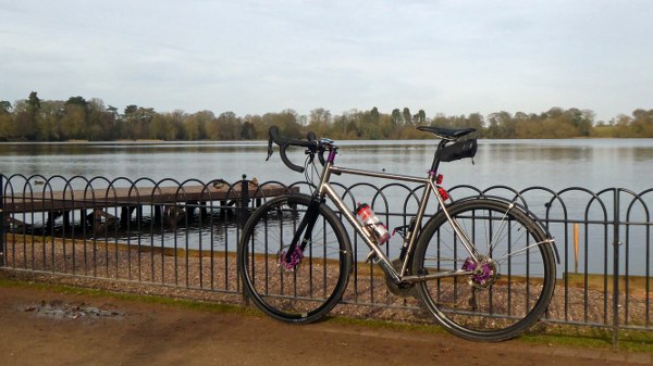 Some bike posturing by the waters of Ellesmere mere