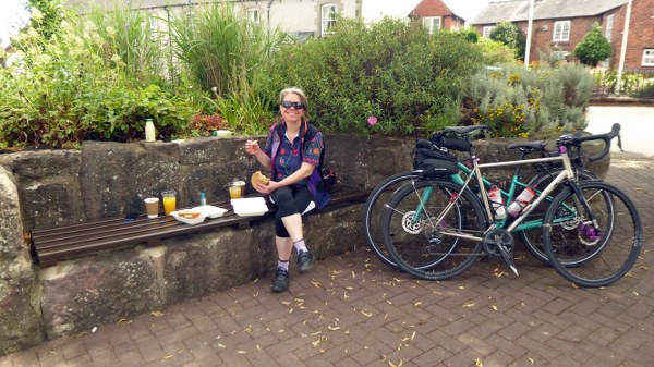 Enjoying a well earned lunch stop in Holt