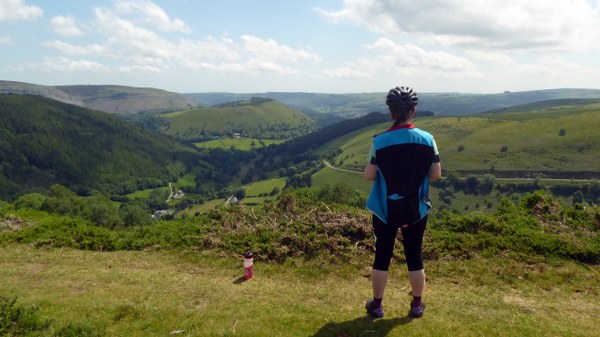 Helen savours her achievement at the top of the Horseshoe climb