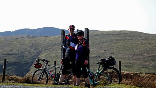 Celebrating the moment on the top of Bwlch y Groes