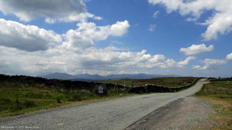The Snowdonia mountains seen from the Moors road above Nebo