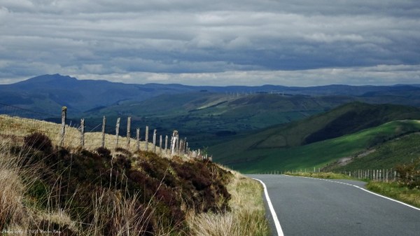The dramatic mountain road to Machynlleth with spectacular views