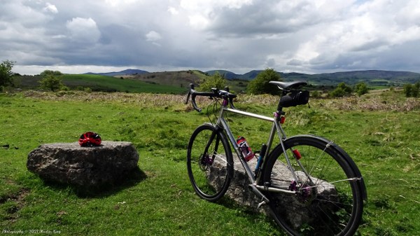 Enjoying the views on Halkyn Mountain