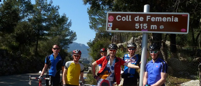 Team Geri Atrics at the summit of Coll de Femenia