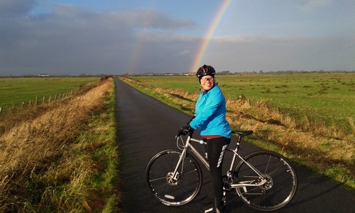 Helen enjoying her new bike